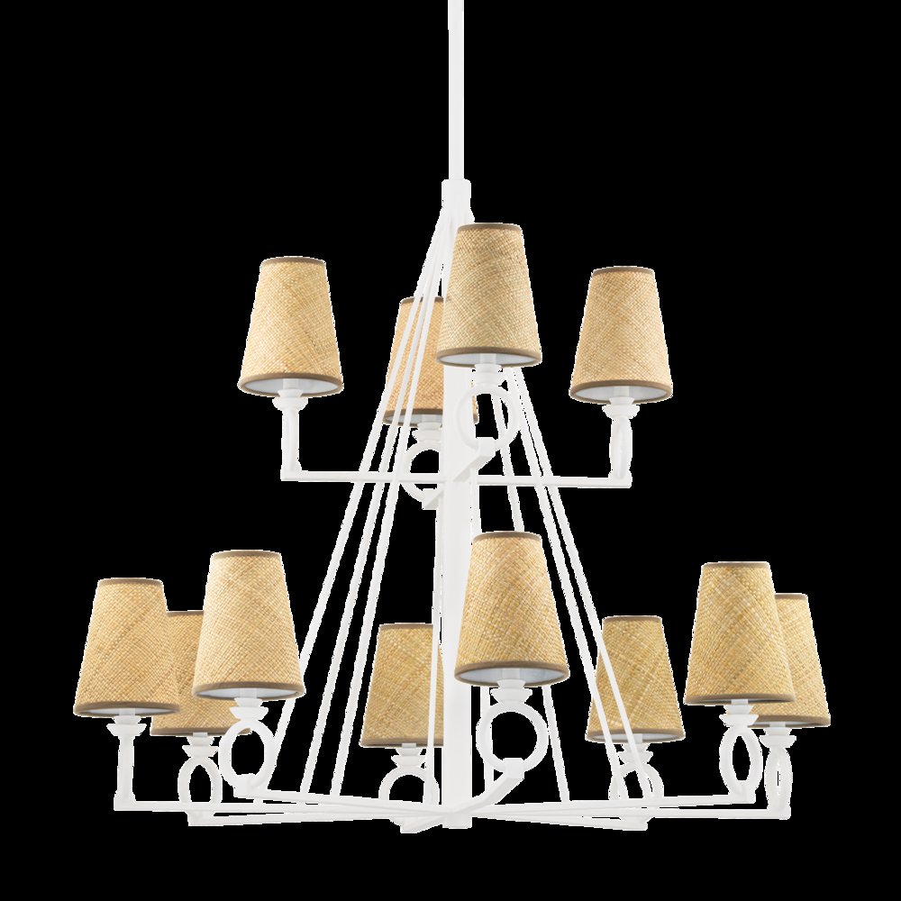 Pendelton Chandelier, White Plaster. Picture 1