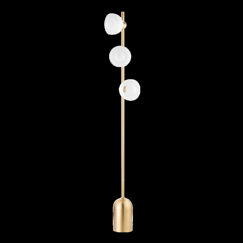 Belle Floor Lamp, Aged Brass. Picture 1