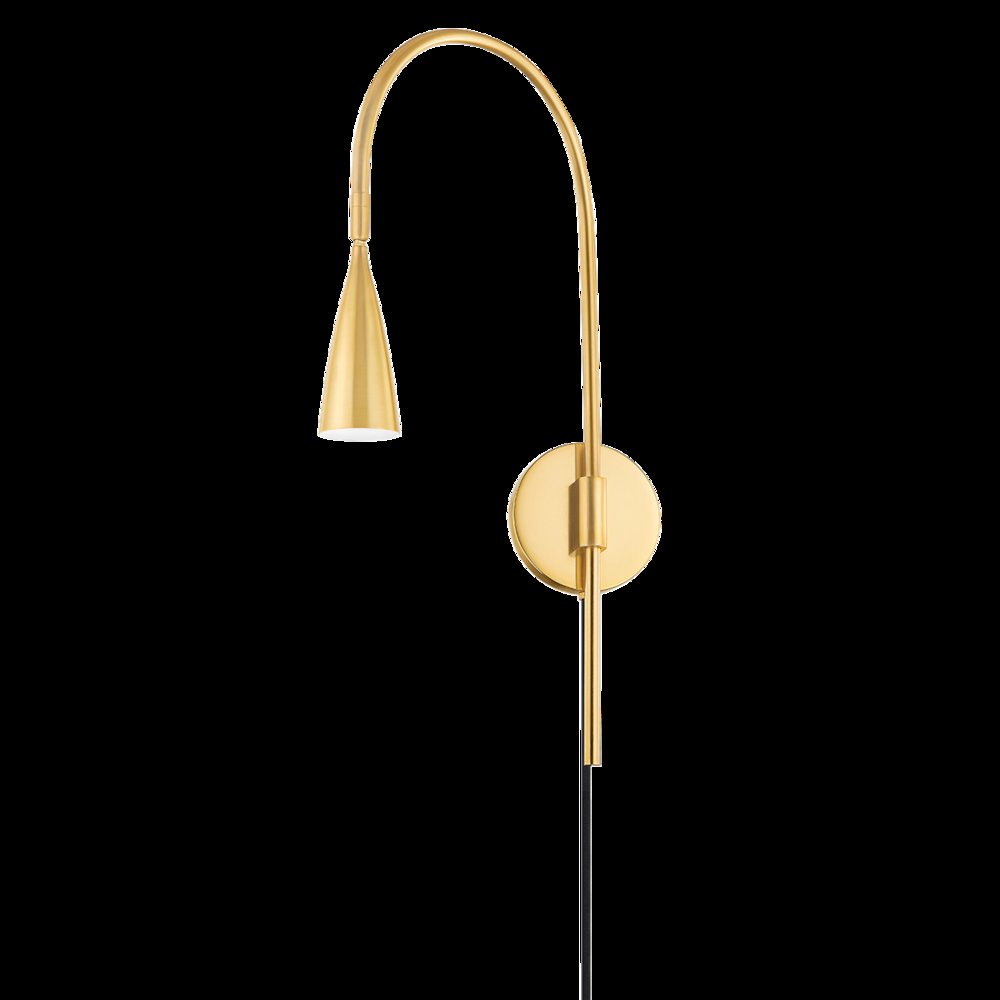 Jenica Plug-In Sconce, Aged Brass. Picture 1