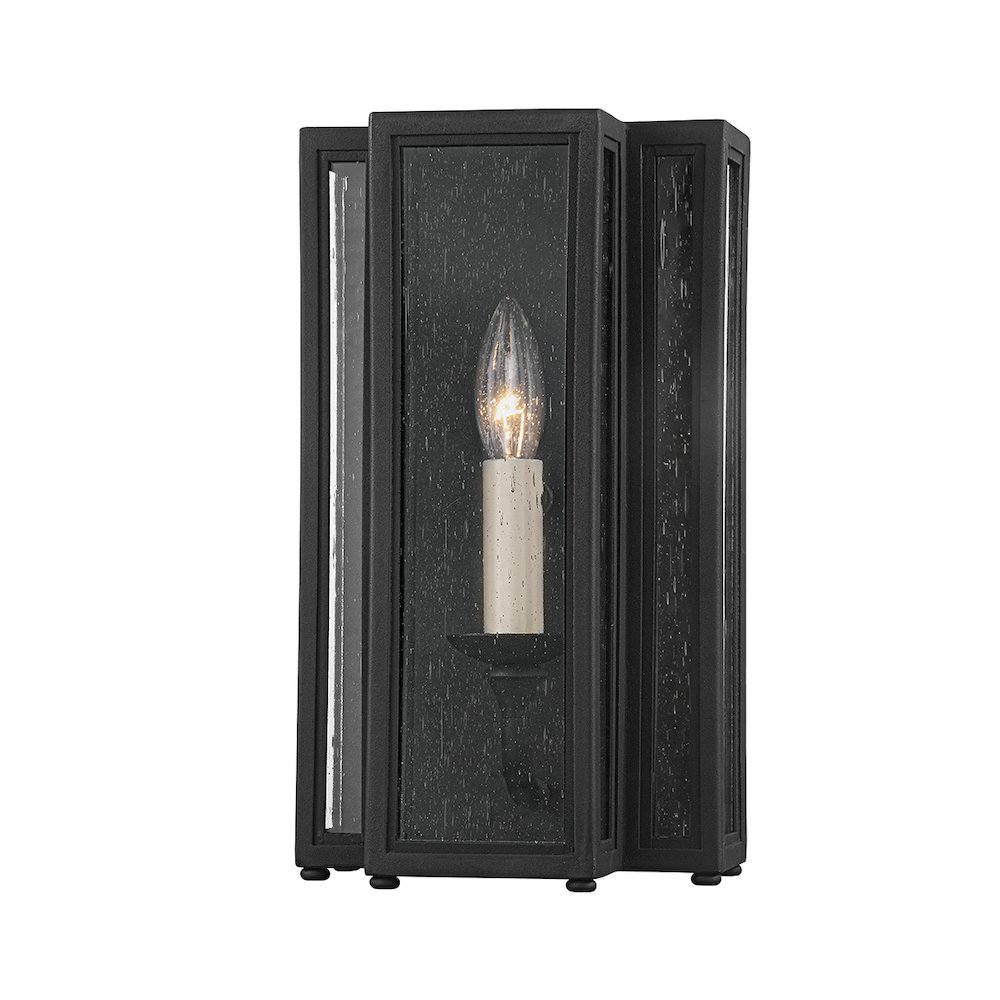 Leor Exterior Wall Sconce, Texture Black. Picture 1