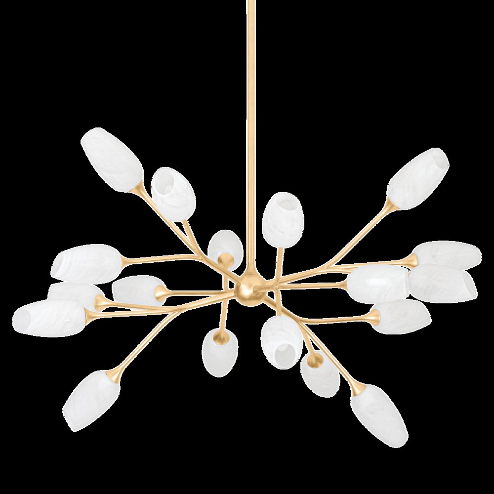 Aldean Chandelier, Vintage Gold Leaf. Picture 1