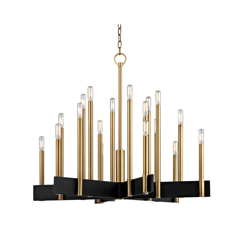 Abrams Chandelier In Aged Brass Color. Picture 1