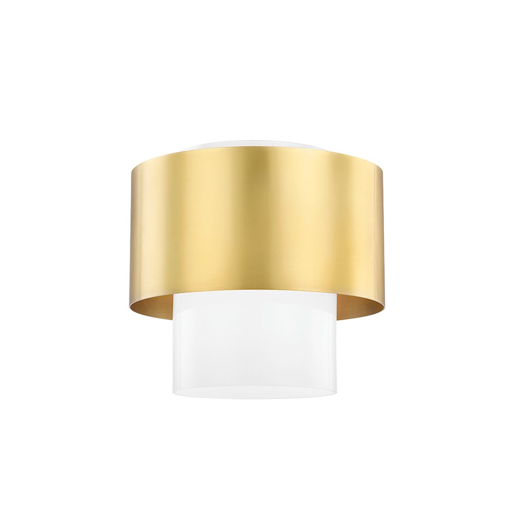 Corinth Flush Mount, Aged Brass. Picture 1
