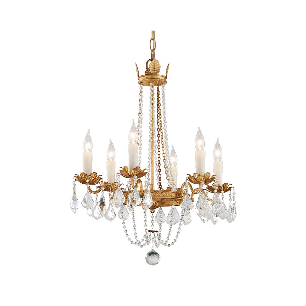 Viola Chandelier, Vintage Gold Leaf. Picture 1