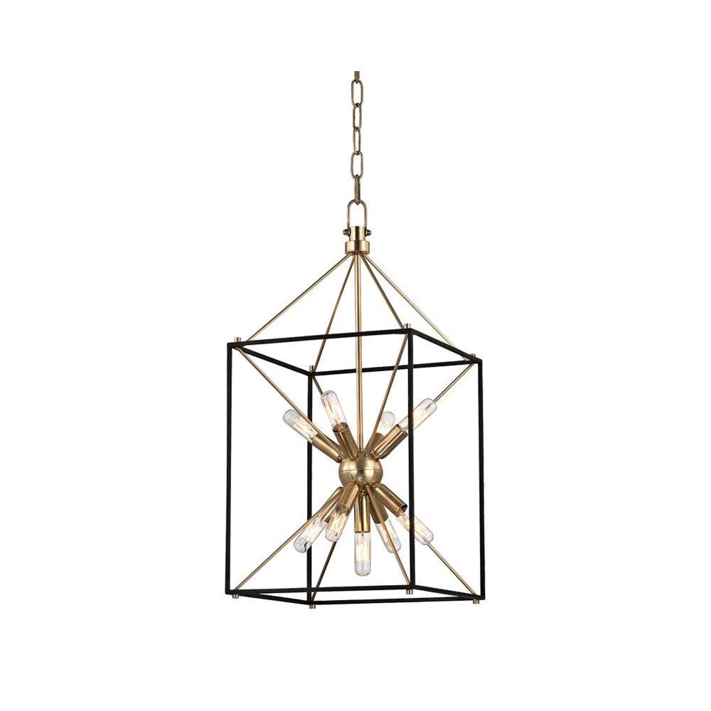 Glendale Lantern In Aged Brass/Black Color. Picture 1