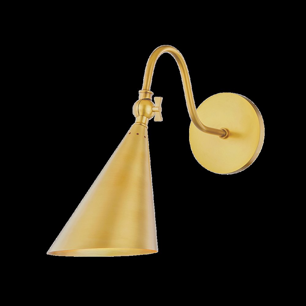 Lupe Wall Sconce, Aged Brass. Picture 1