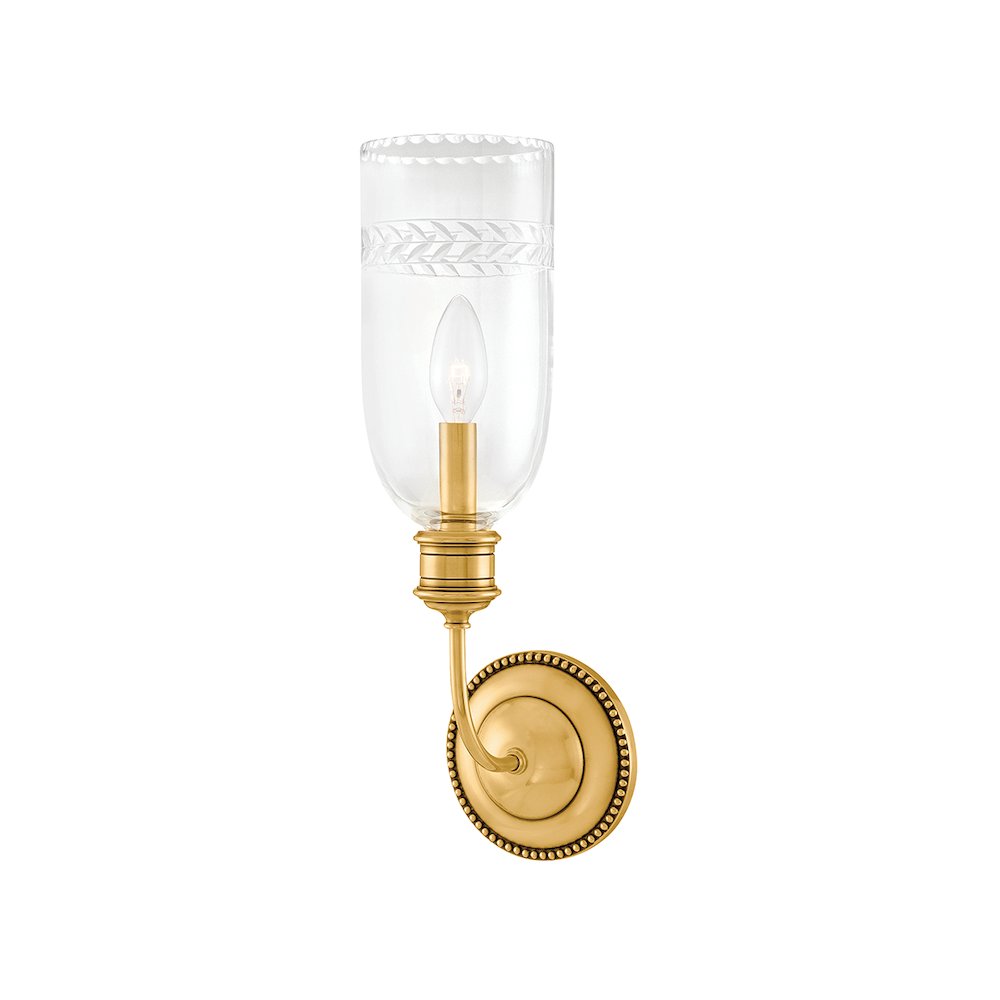 Lafayette Wall Sconce, Aged Brass. Picture 1