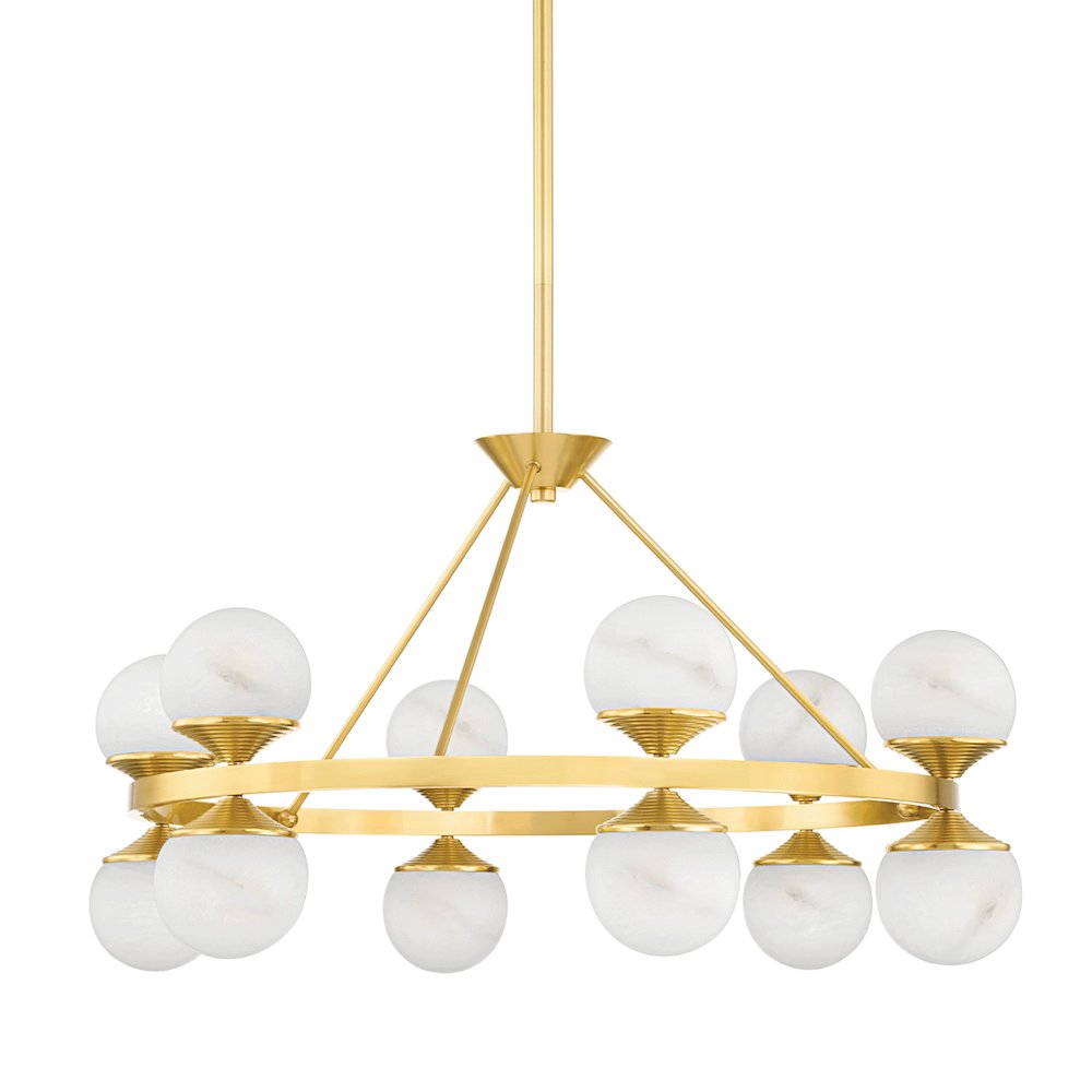 Grafton Chandelier, Aged Brass. Picture 1