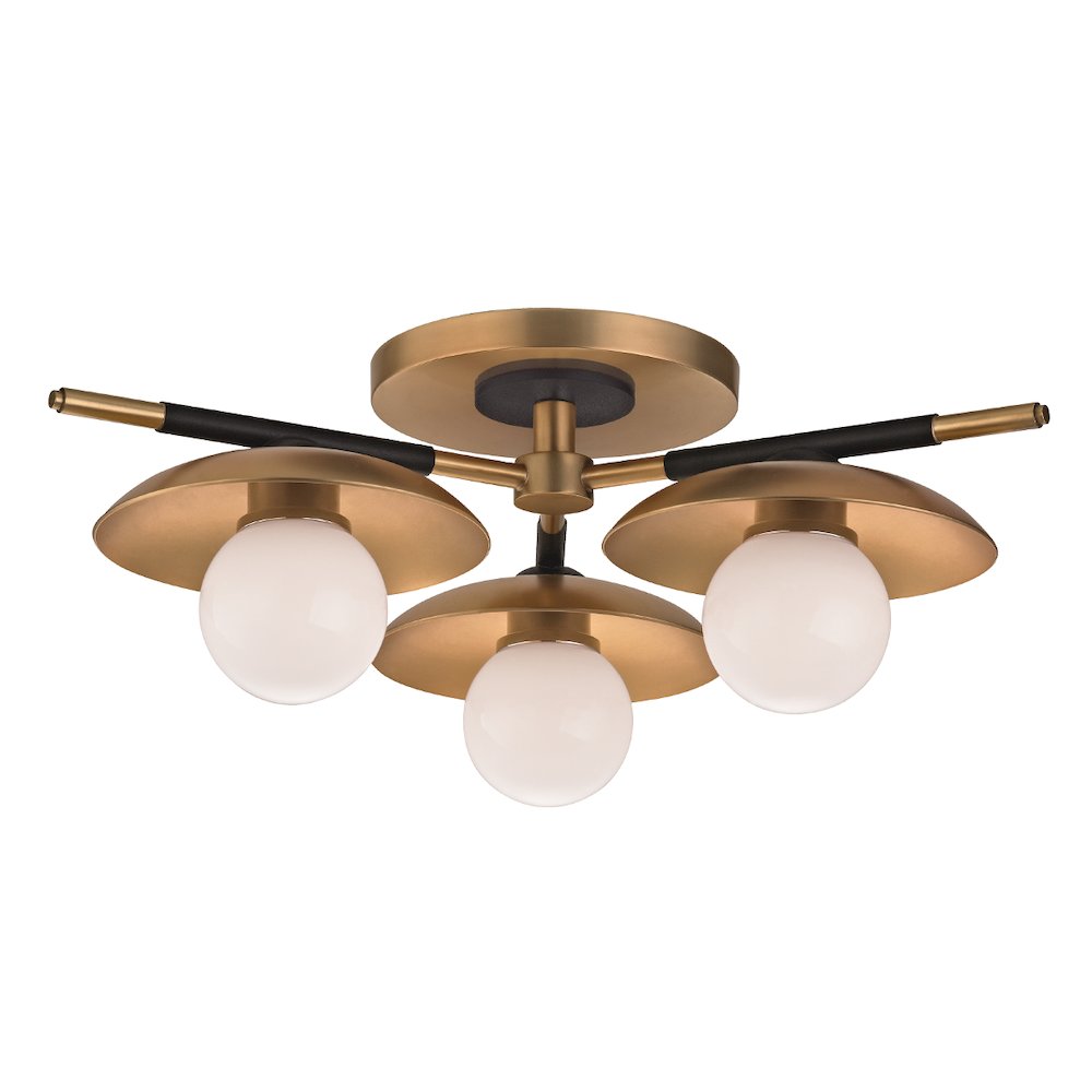 Julien Semi Flush, Aged Brass. Picture 1