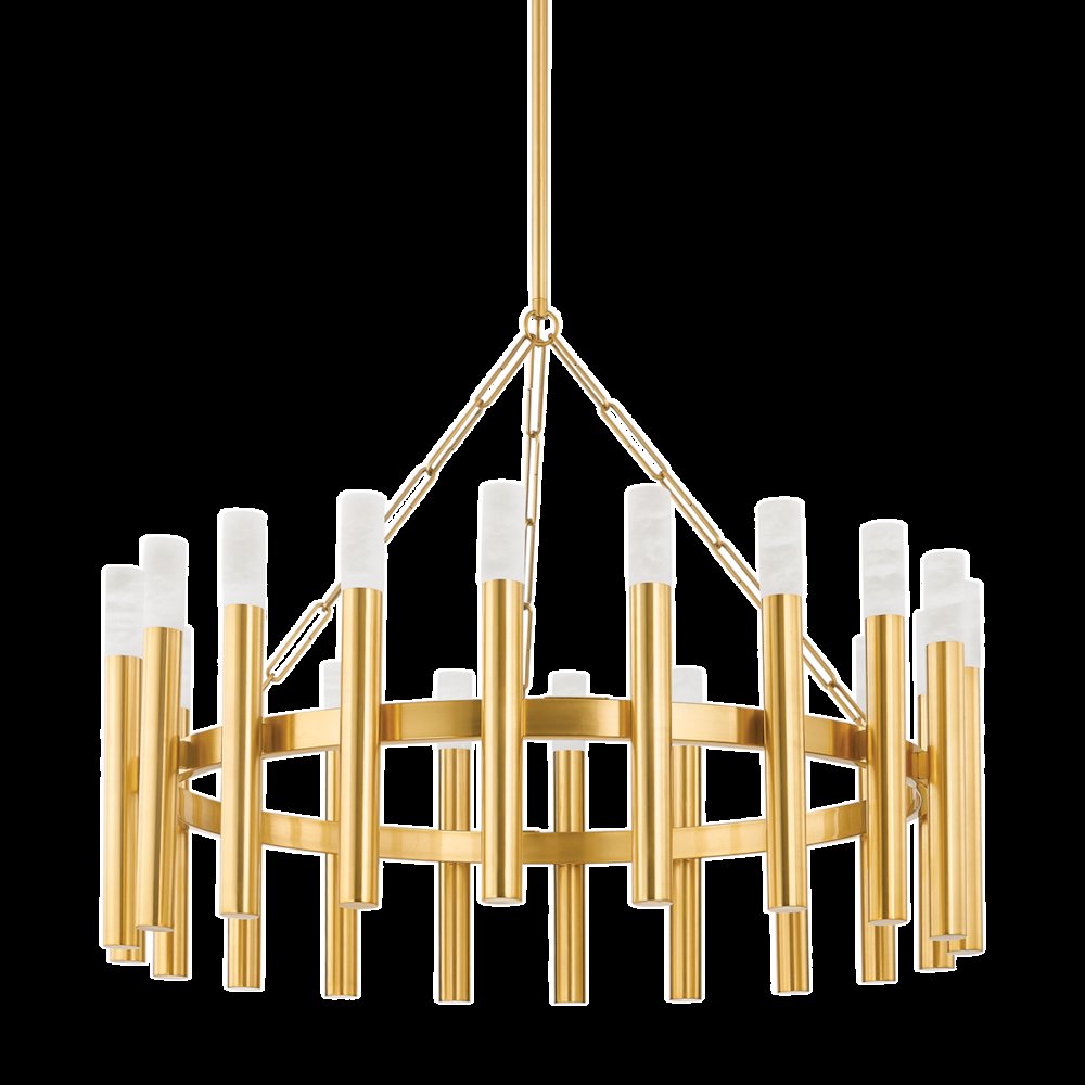 Pali Chandelier, Aged Brass. Picture 1