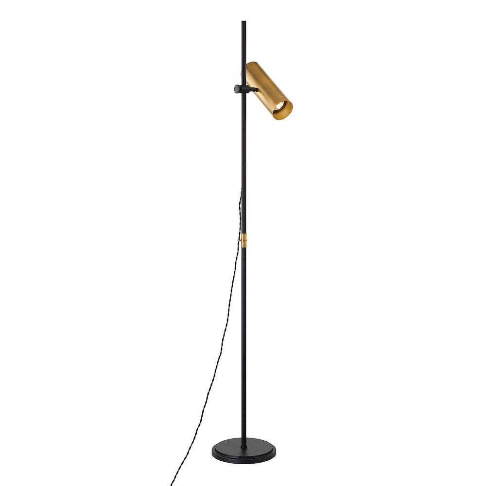 Quinn Floor Lamp In Patina Brass Color. Picture 1