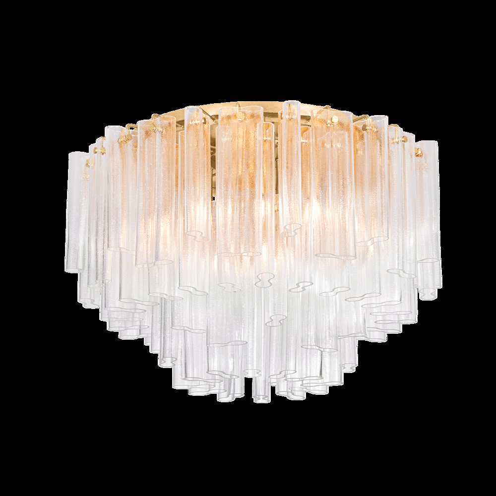 Varenna Semi Flush, Vintage Gold Leaf. Picture 1