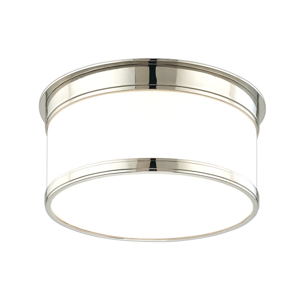 Geneva Flush Mount, Polished Nickel. Picture 1