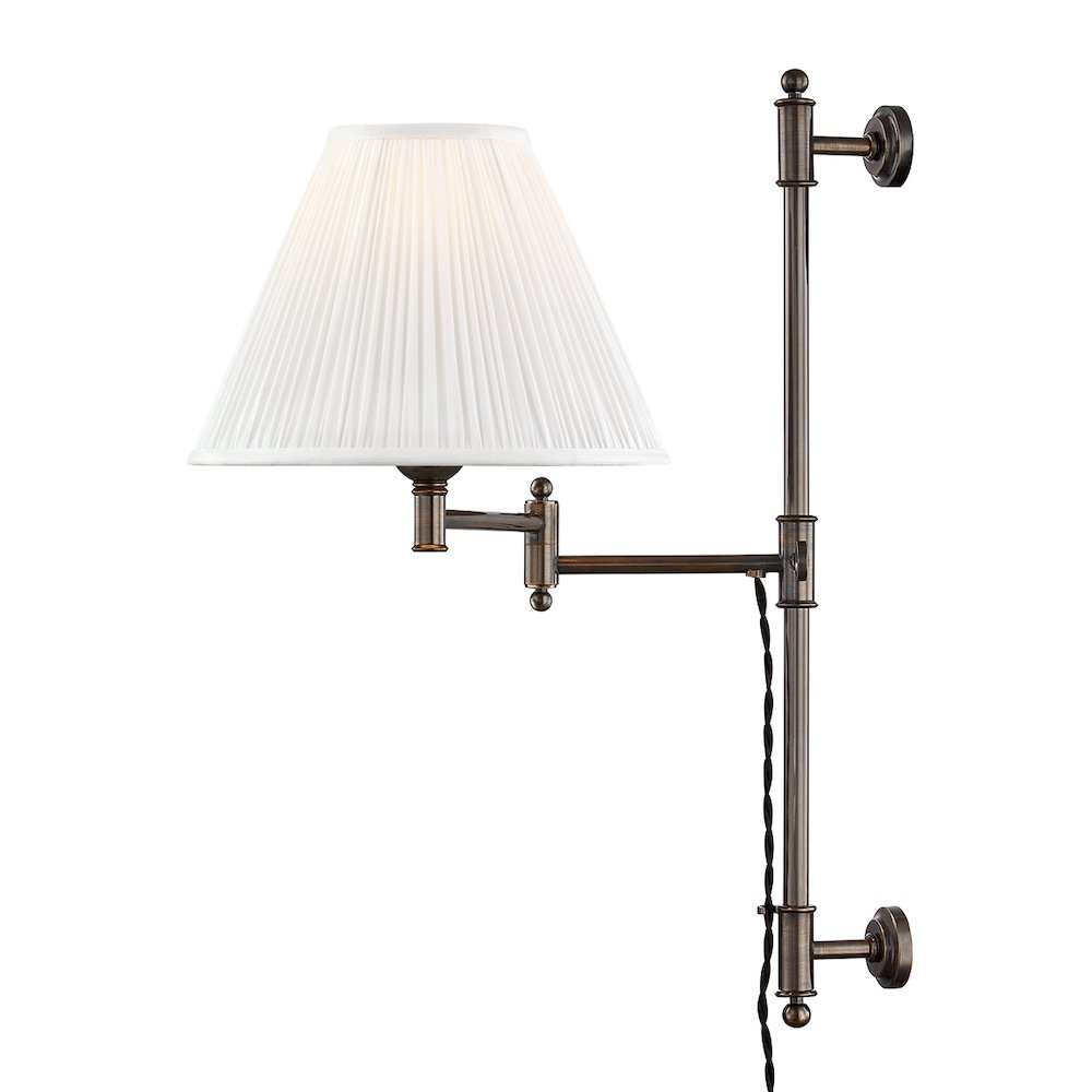 Classic No.1 Plug-In Sconce, Distressed Bronze. Picture 1