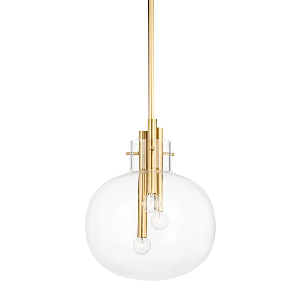 Hempstead Pendant, Aged Brass. Picture 1