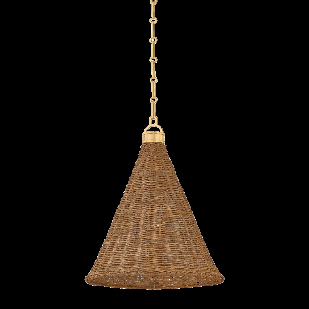 Kensington Pendant, Aged Brass. Picture 1