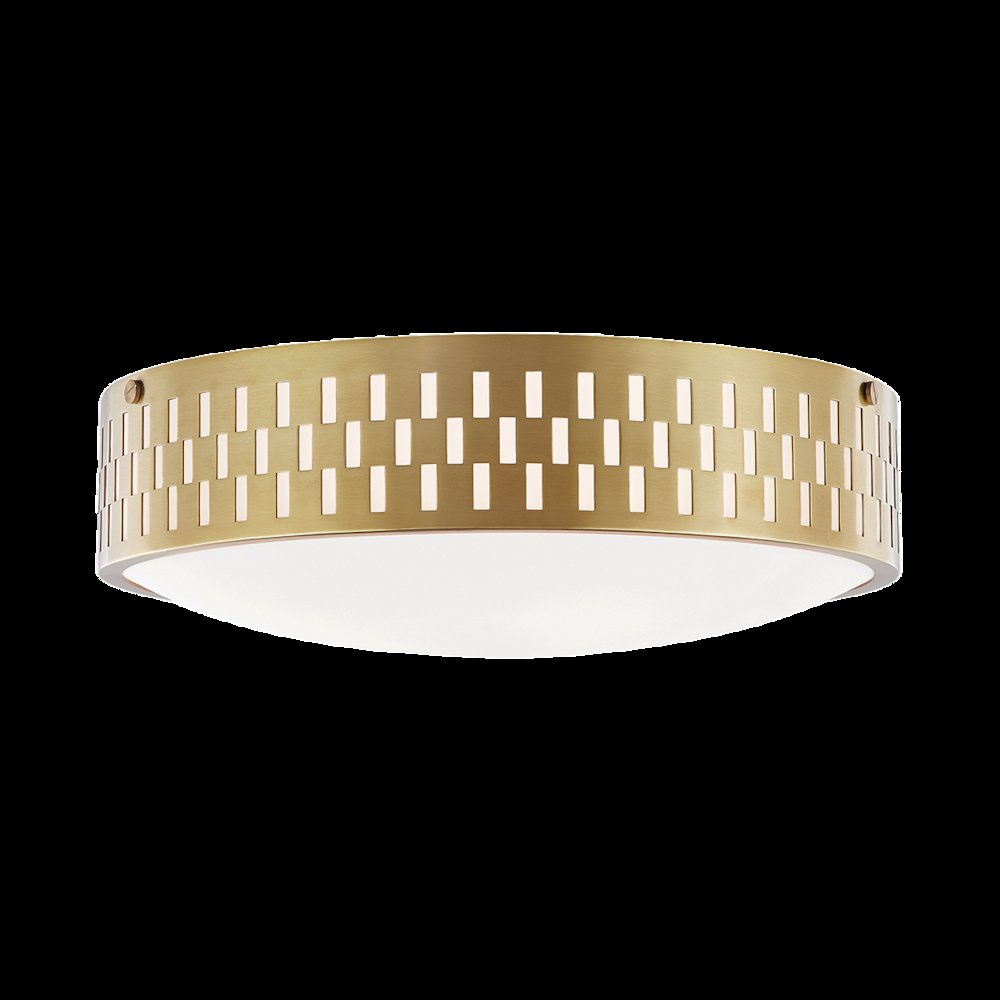 Phoebe Flush Mount, Aged Brass. Picture 1