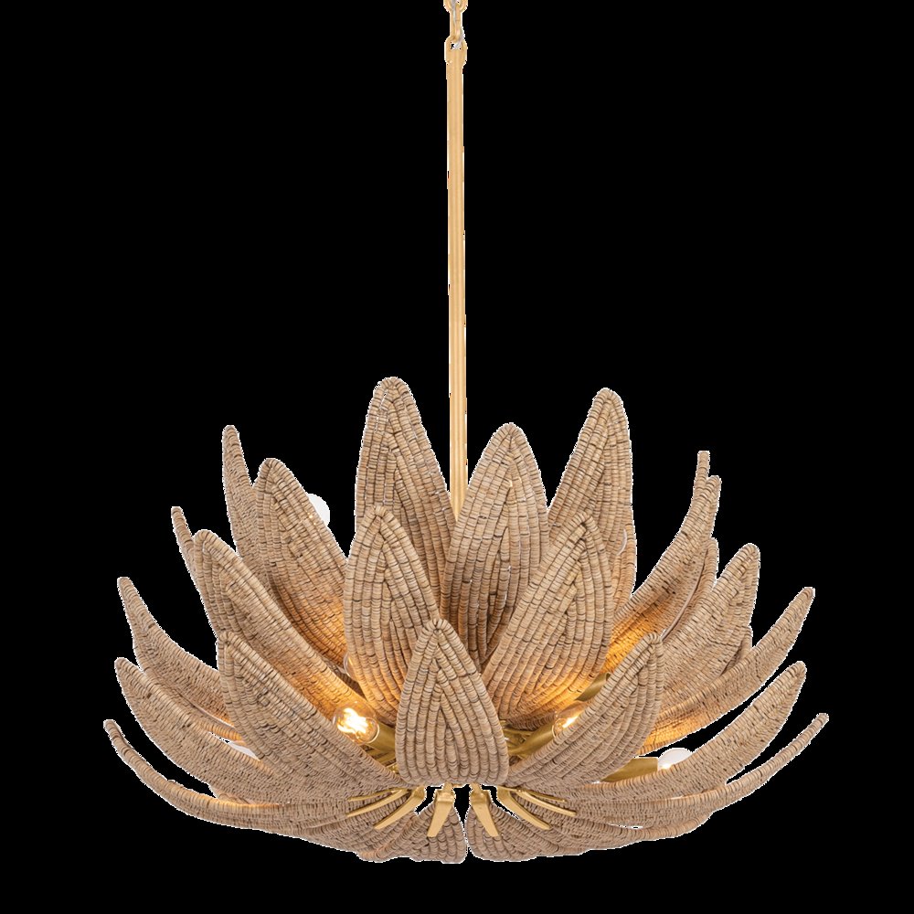 Varanasi Chandelier, Vintage Gold Leaf. Picture 1