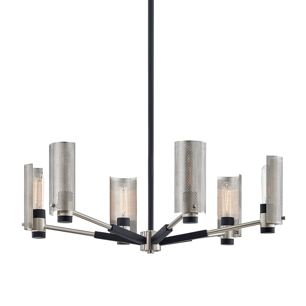 Pilsen Chandelier, Soft Off Black. Picture 1