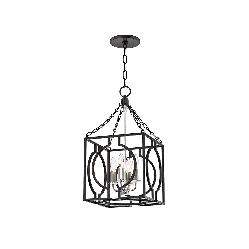Octavio Lantern, Aged Iron, Polished Nickel Combo. Picture 1