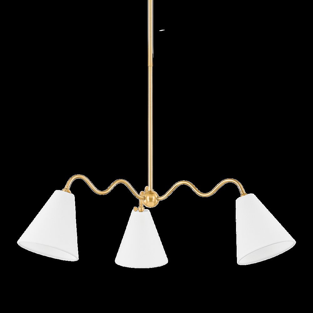 Onda Chandelier, Aged Brass. Picture 1