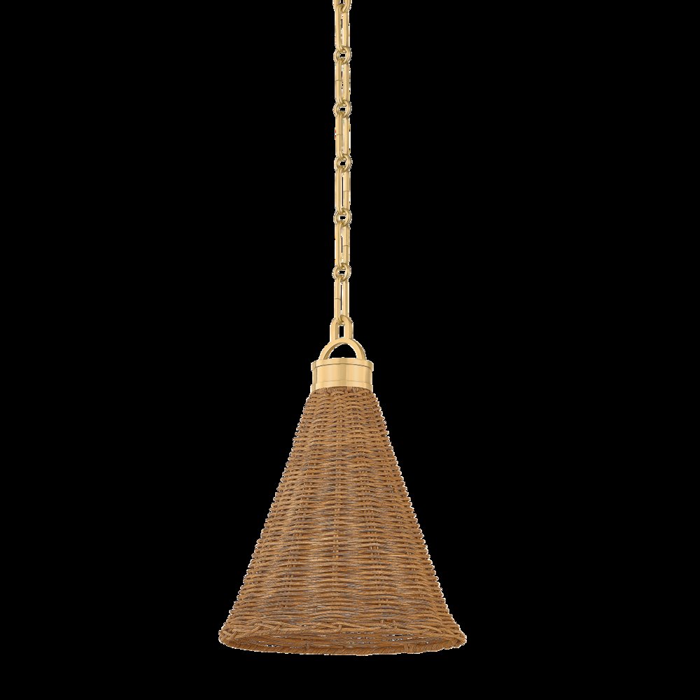 Kensington Pendant, Aged Brass. Picture 1