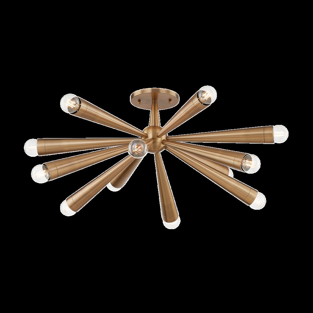 Keanu Semi Flush, Patina Brass. Picture 1