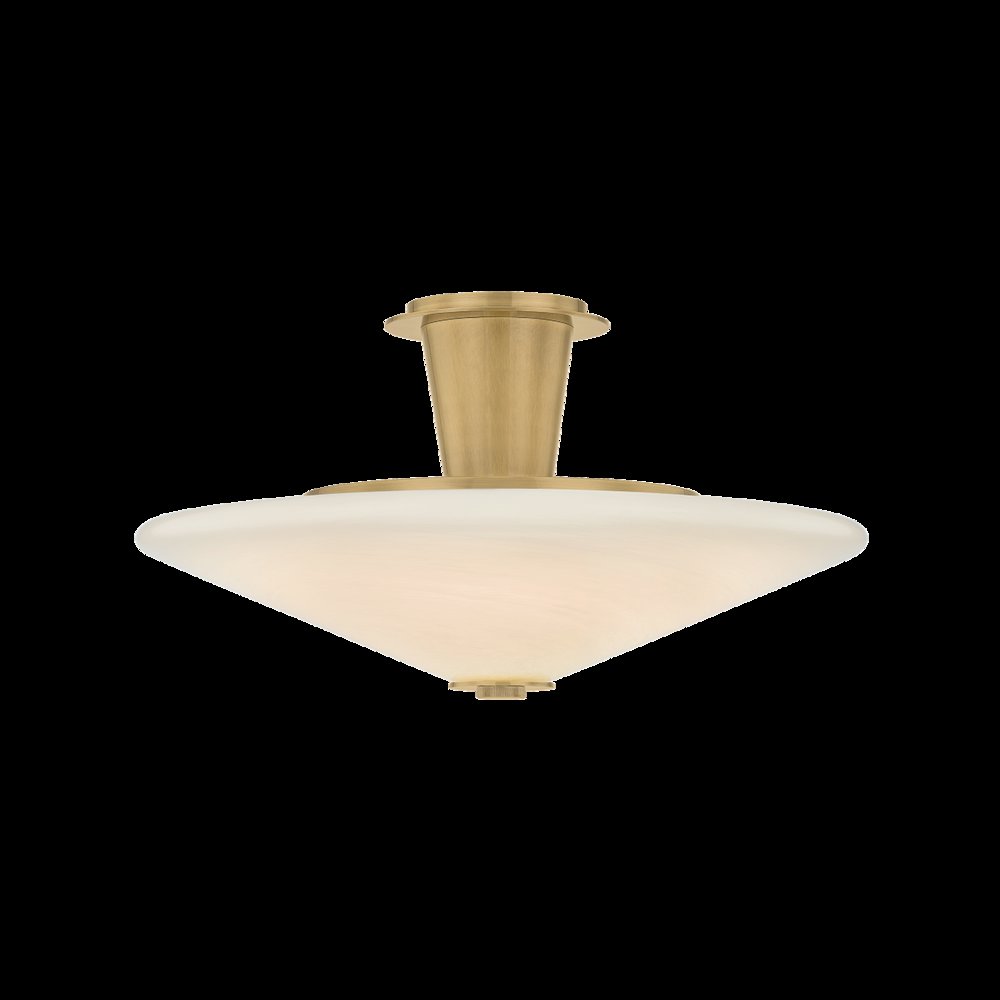 Cologne Flush Mount, Vintage Brass. Picture 1