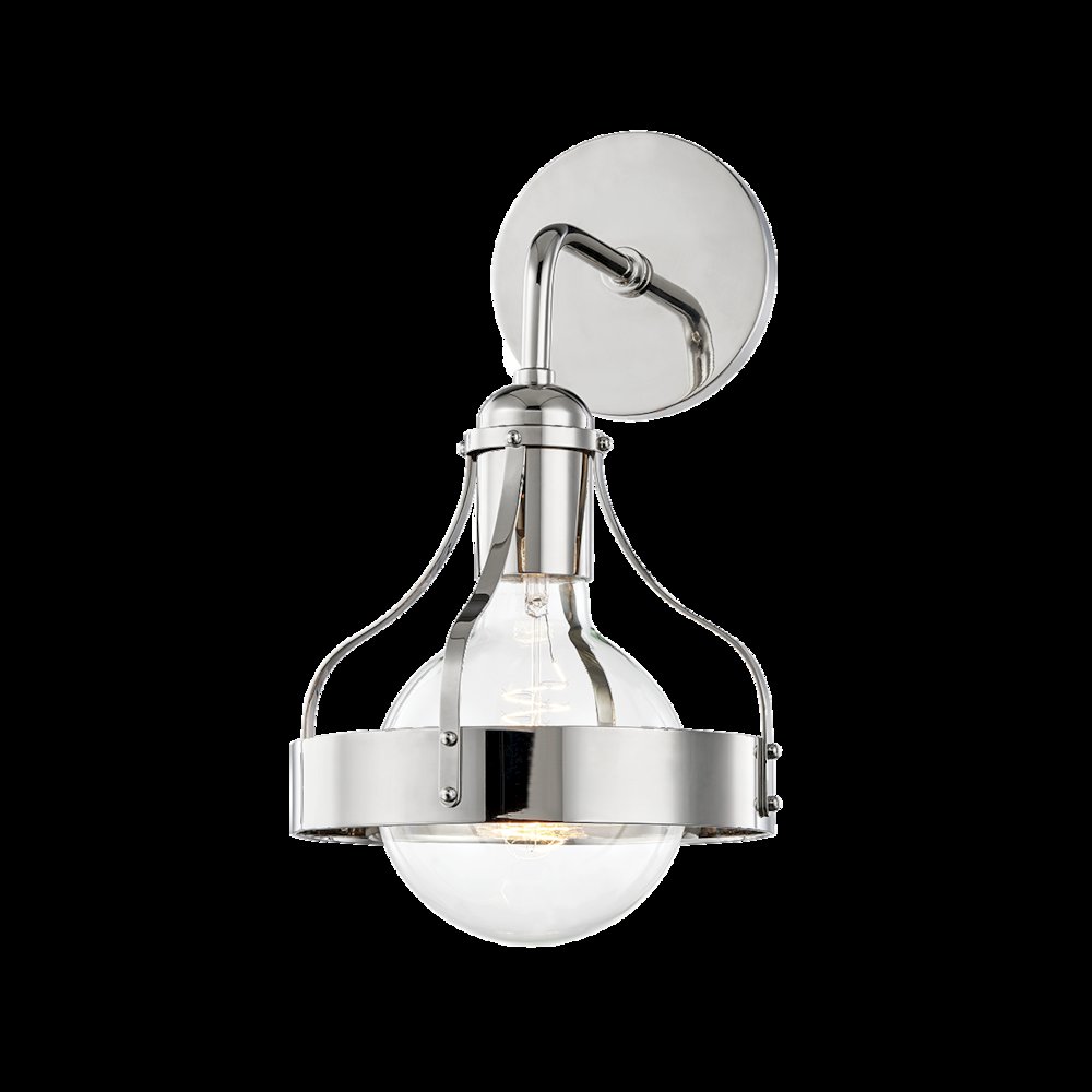 Violet Wall Sconce, Polished Nickel. Picture 1