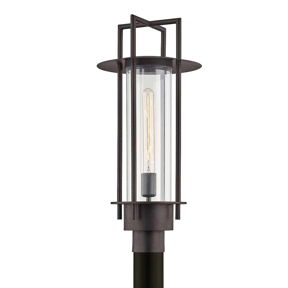 Carroll Park Exterior Post, Textured Bronze. Picture 1