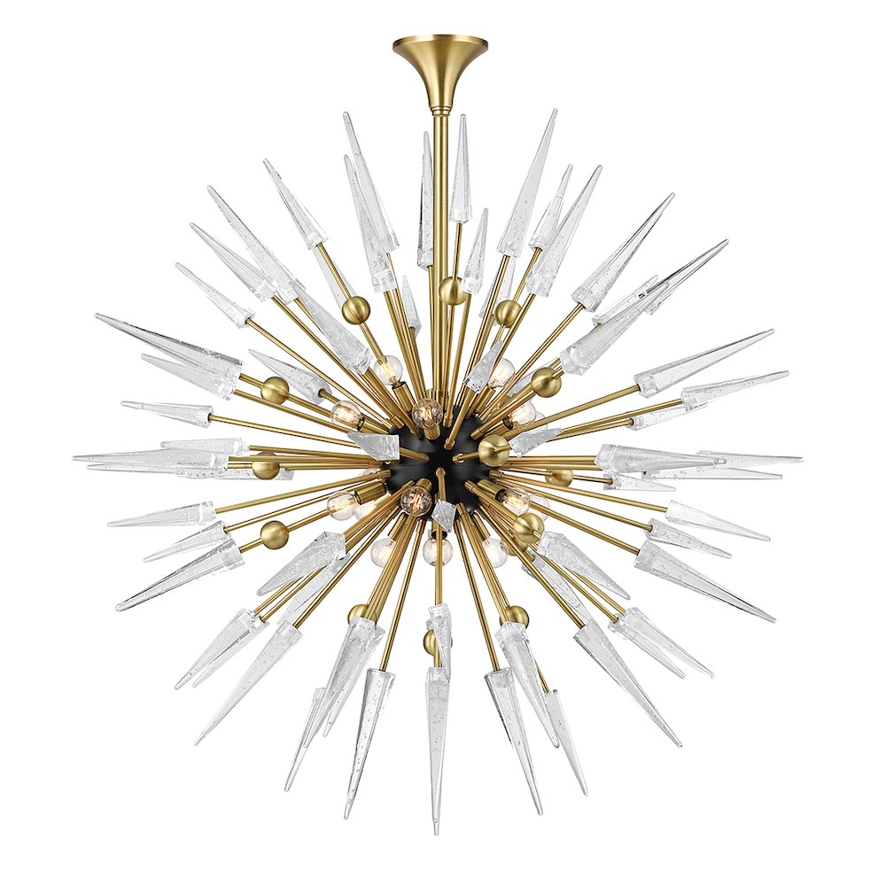 Sparta Chandelier, Aged Brass. Picture 1