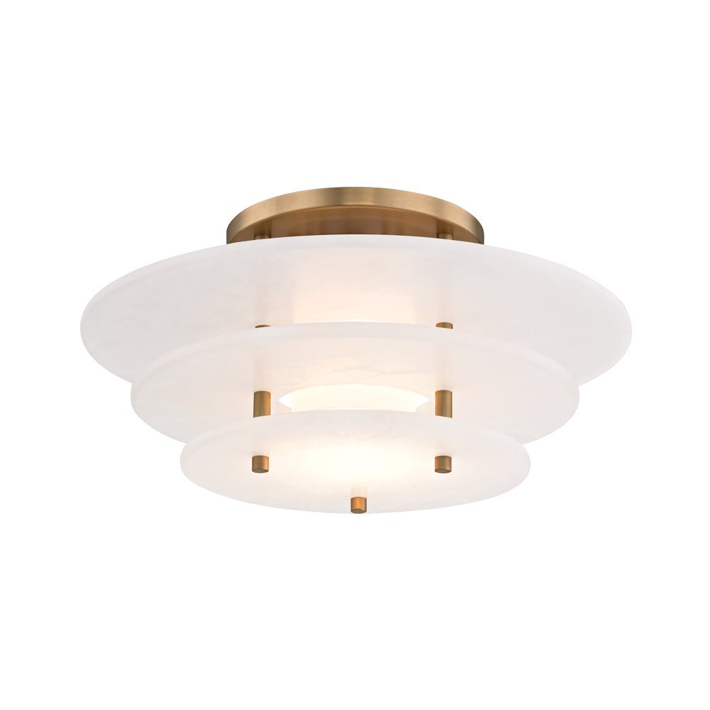 Gatsby Flush Mount, Aged Brass. Picture 1