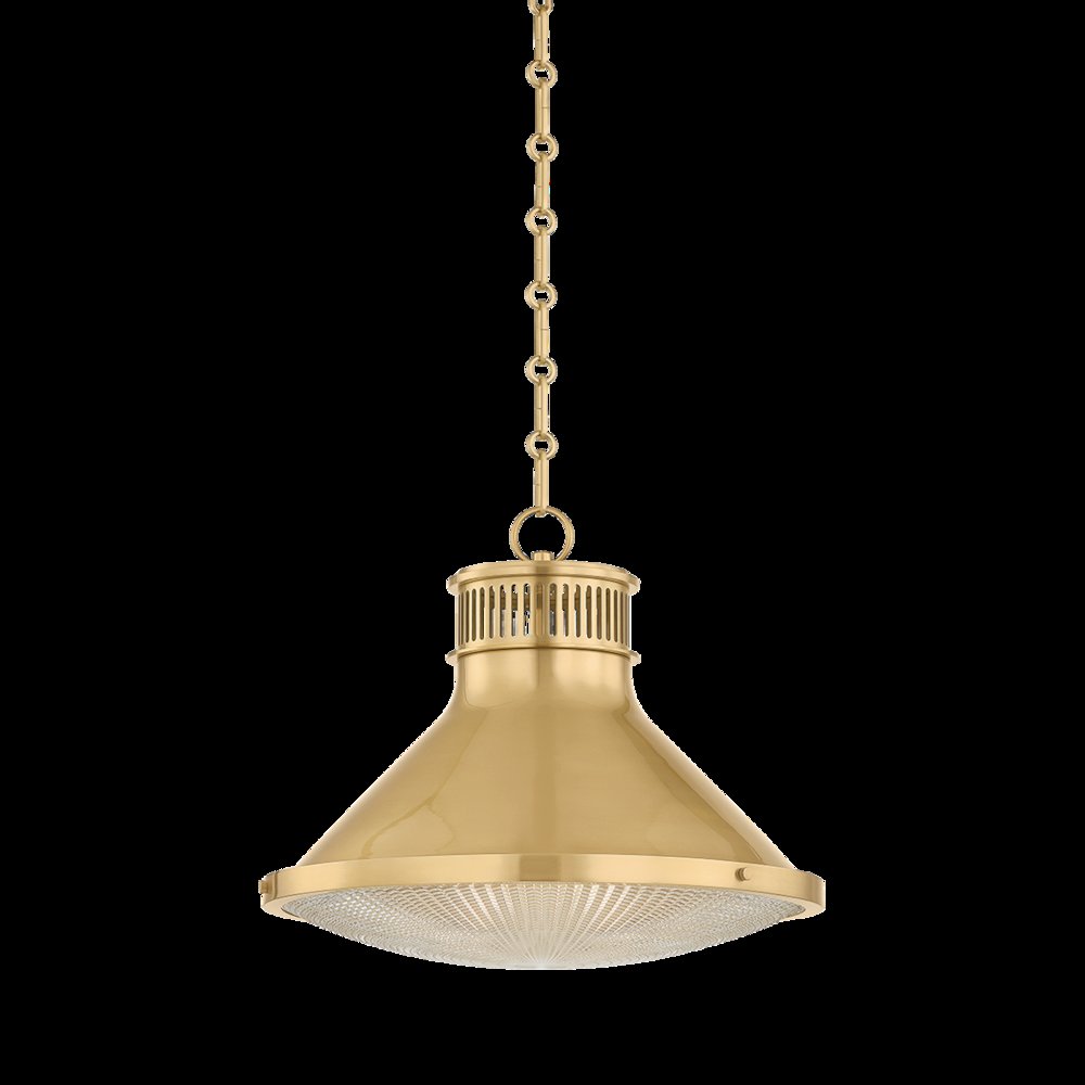 Highclere Pendant, Aged Brass. Picture 1