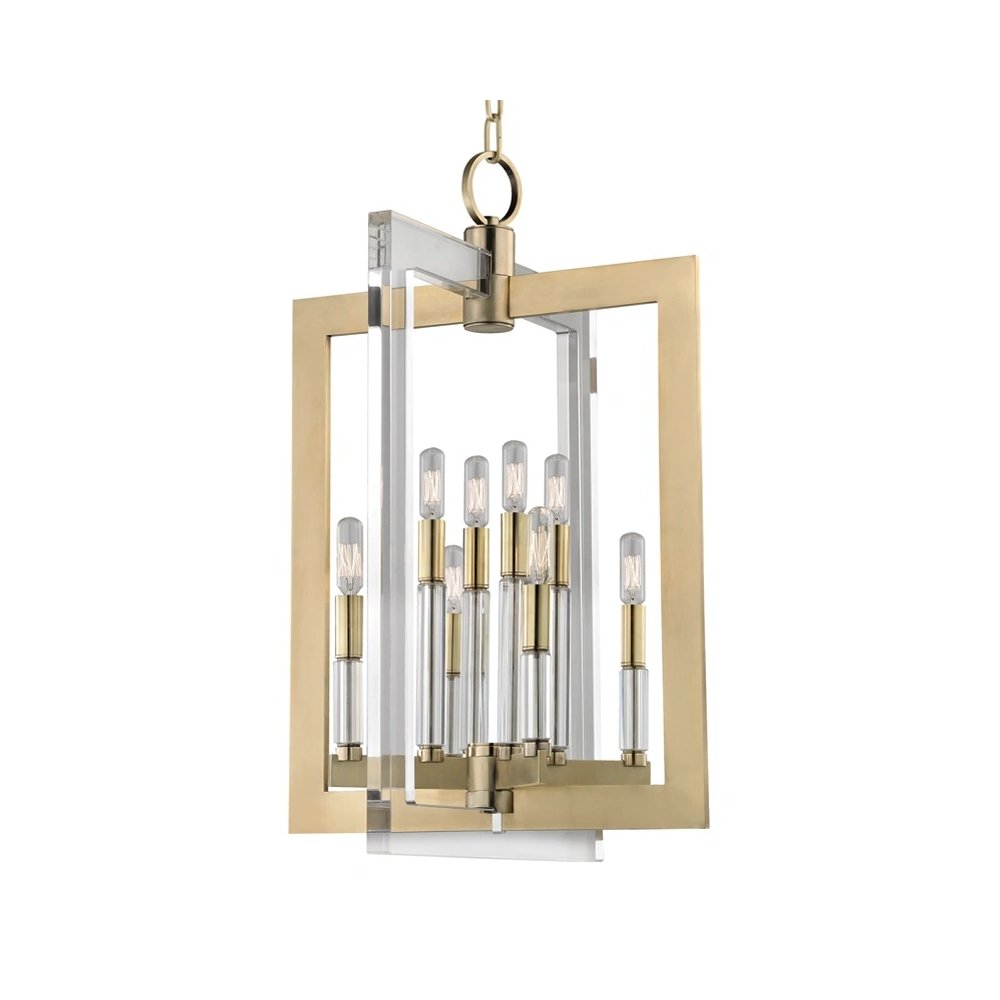 Wellington Pendant In Aged Brass Color. Picture 1
