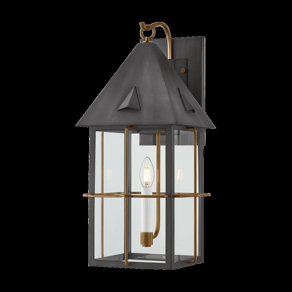 Toby Exterior Wall Sconce, Patina Brass. Picture 1