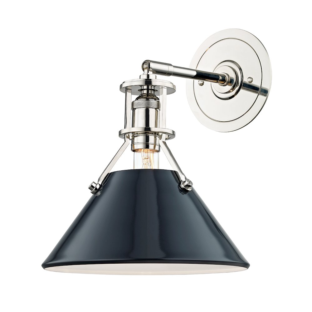 Painted No.2 Wall Sconce, Polished Nickel. Picture 1