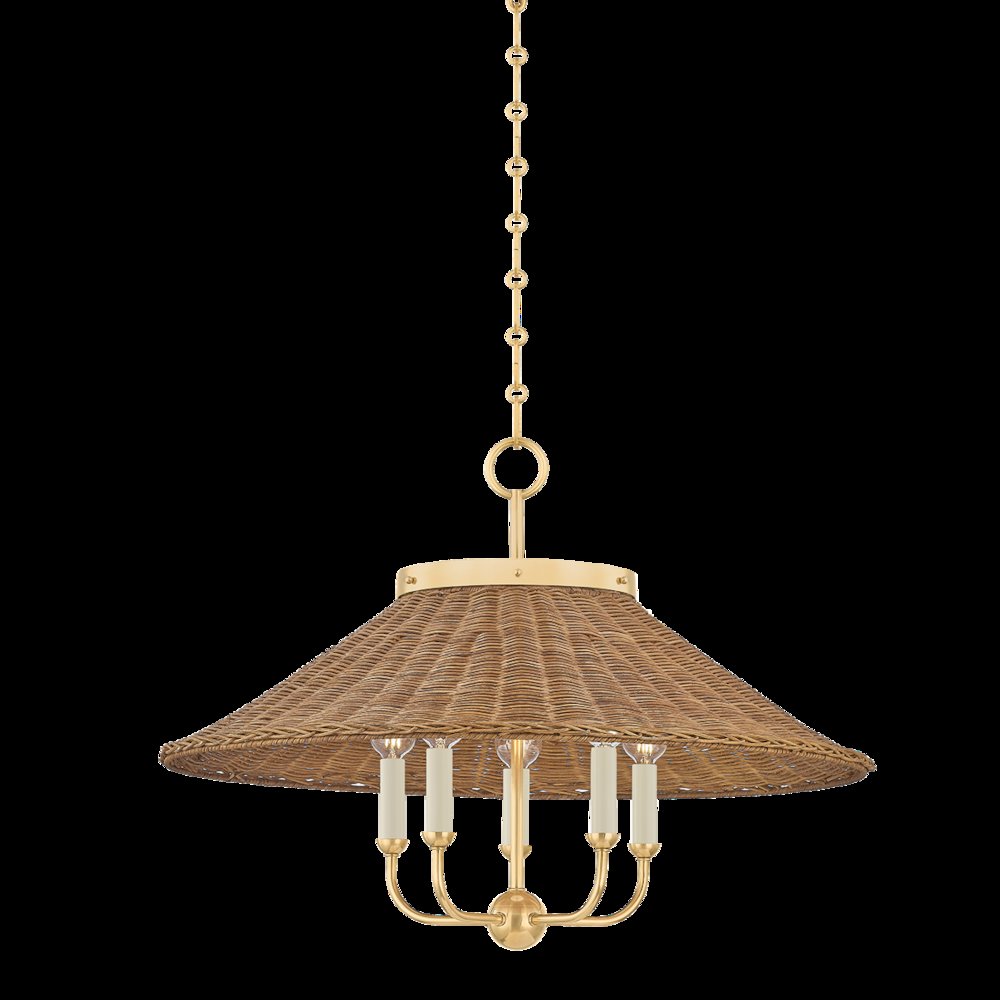 Kensington Chandelier, Aged Brass. Picture 1