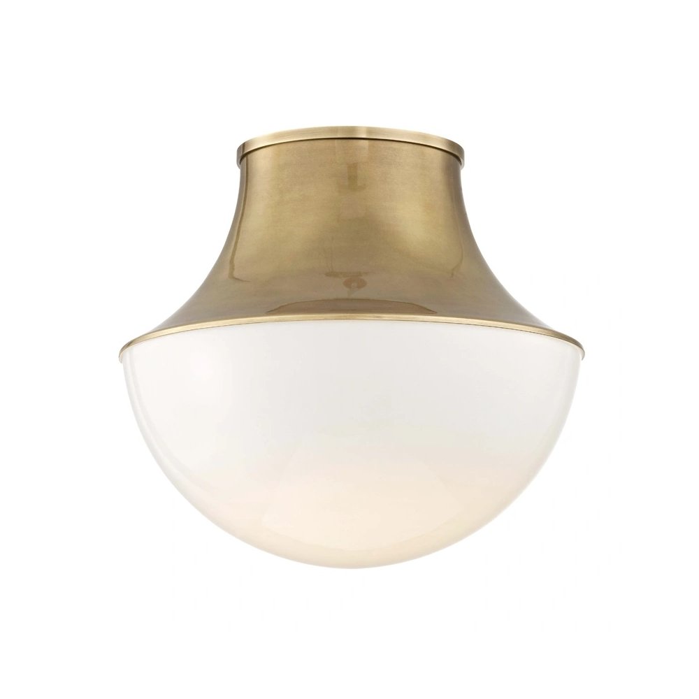 Lettie Flush Mount In Aged Brass Color. Picture 1