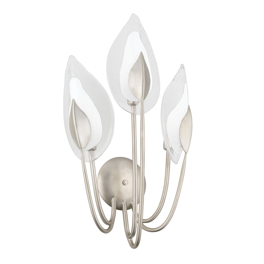 Blossom Wall Sconce, Silver Leaf. Picture 1