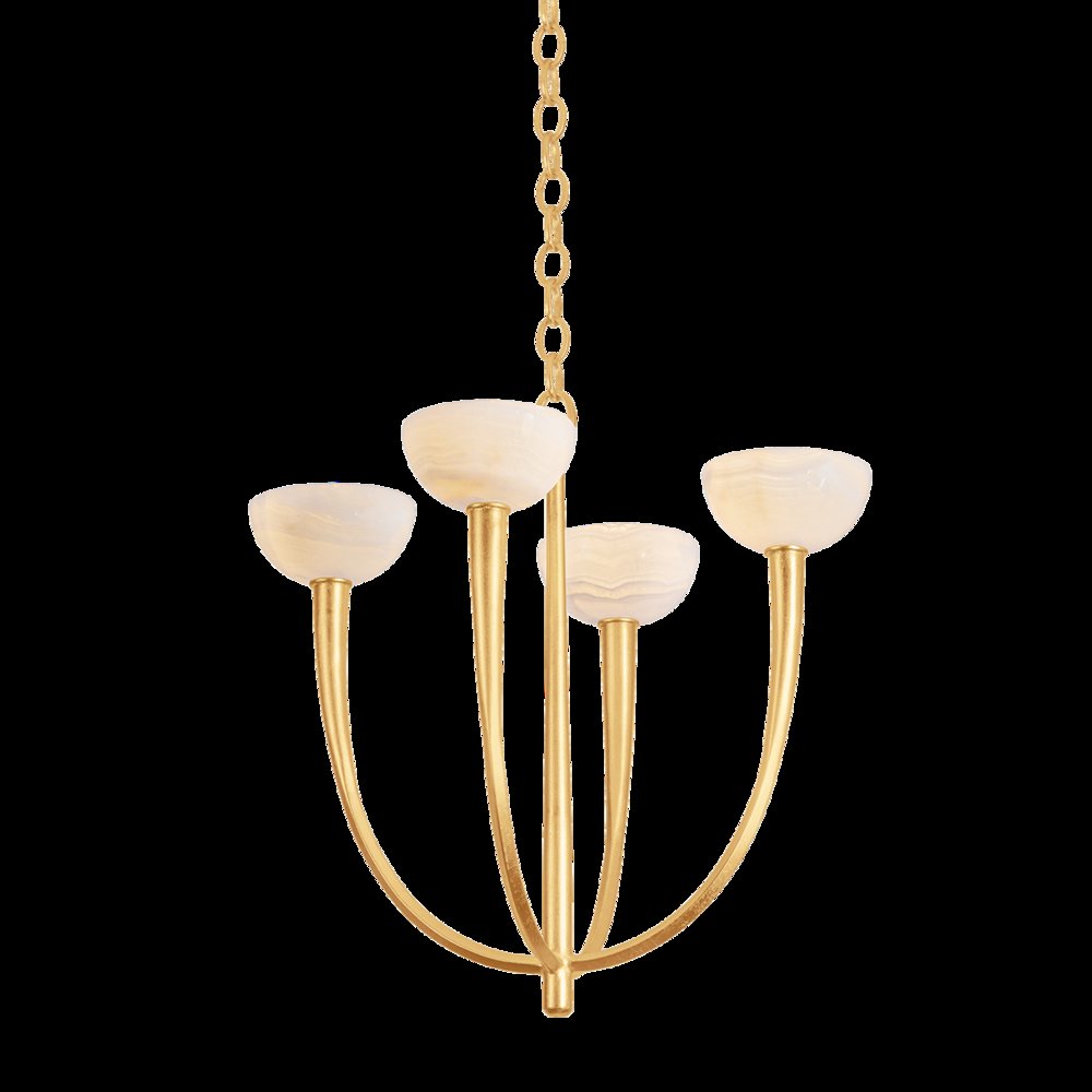 Maywood Chandelier, Vintage Gold Leaf. Picture 1