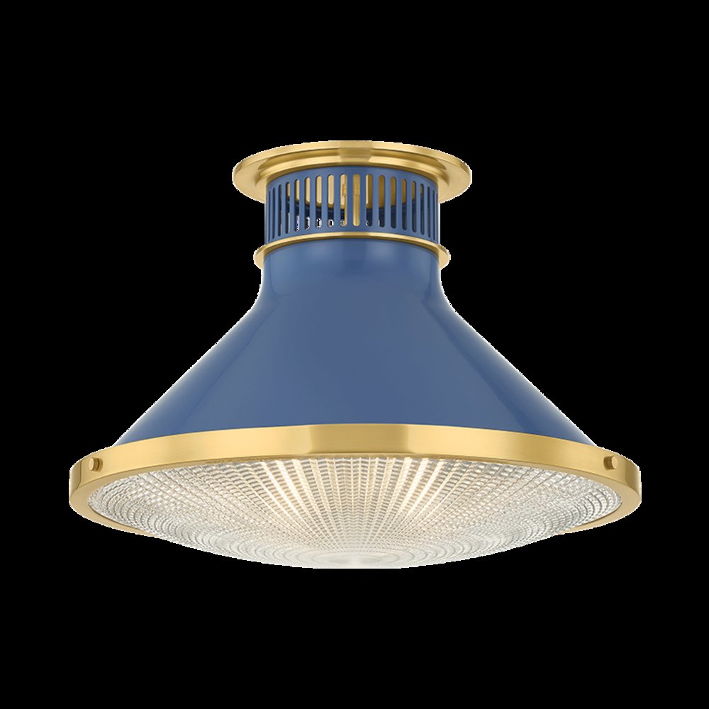 Highclere Flush Mount, Aged Brass. Picture 1