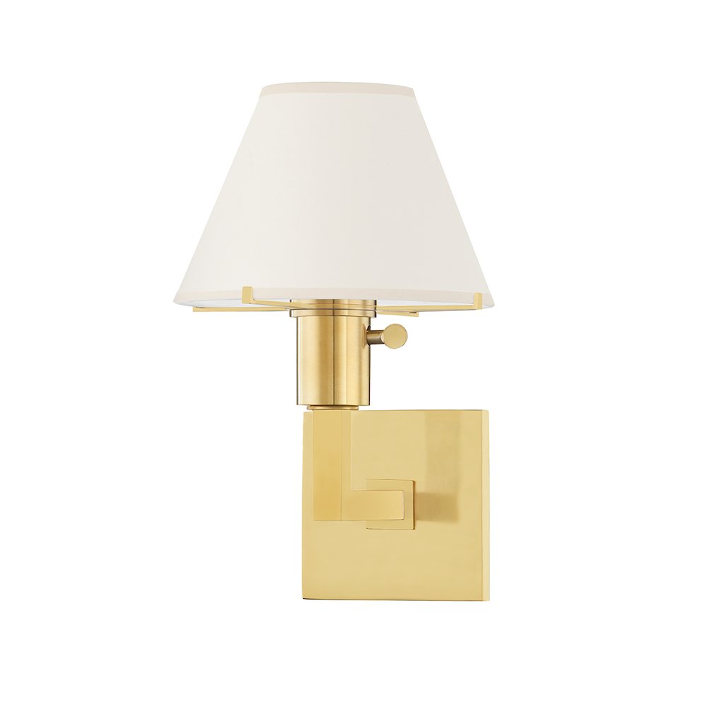 Leeds Wall Sconce, Aged Brass. Picture 1
