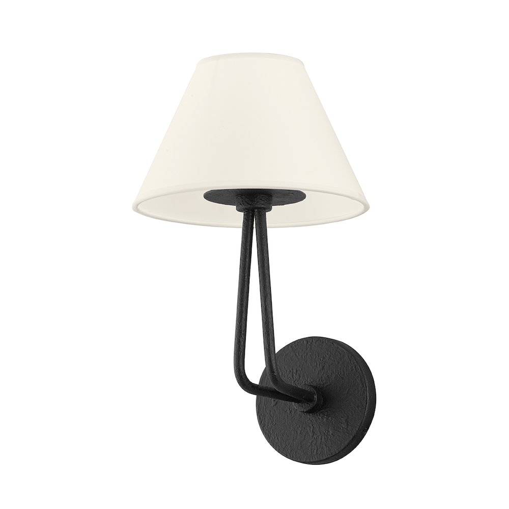 Ozias Wall Sconce, Black Iron. Picture 1