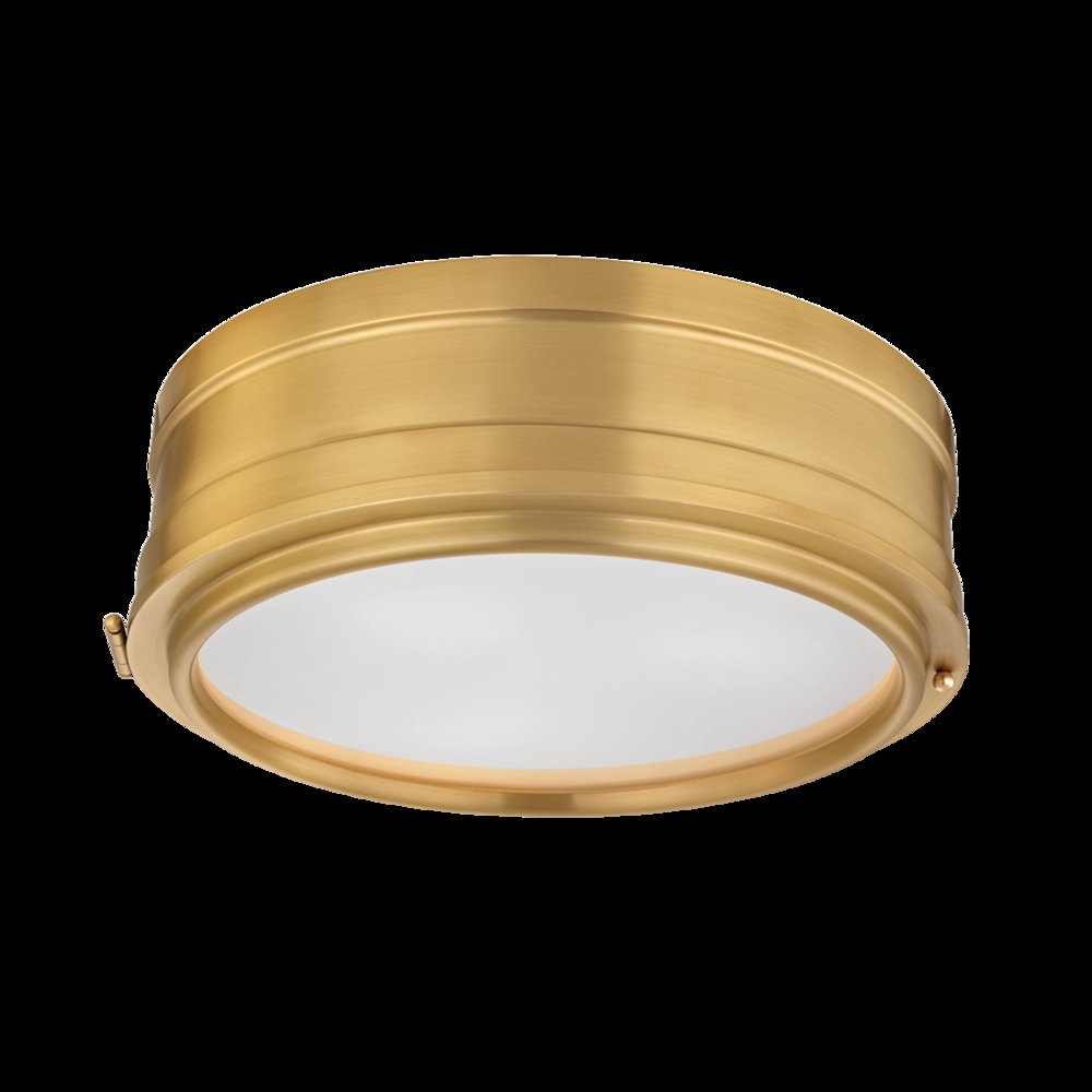 Rye Flush Mount, Aged Brass. Picture 1
