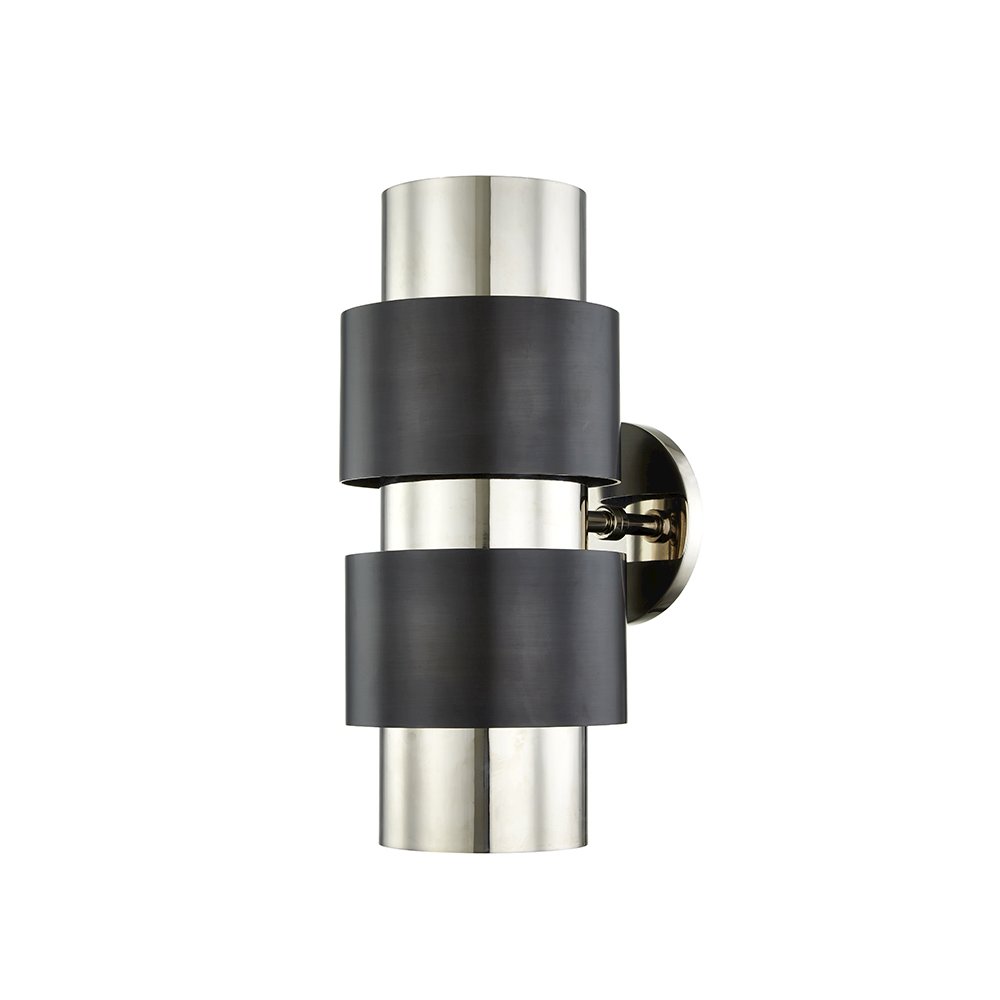 Cyrus Wall Sconce, Polished Nickel, Old Bronze Combo. Picture 1