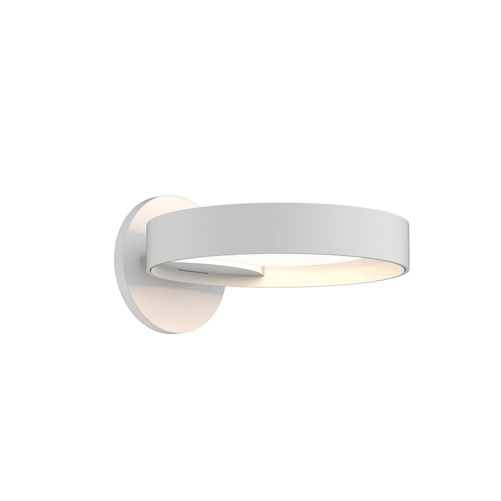 Light Guide Ring Wall Sconce, Satin White. Picture 1