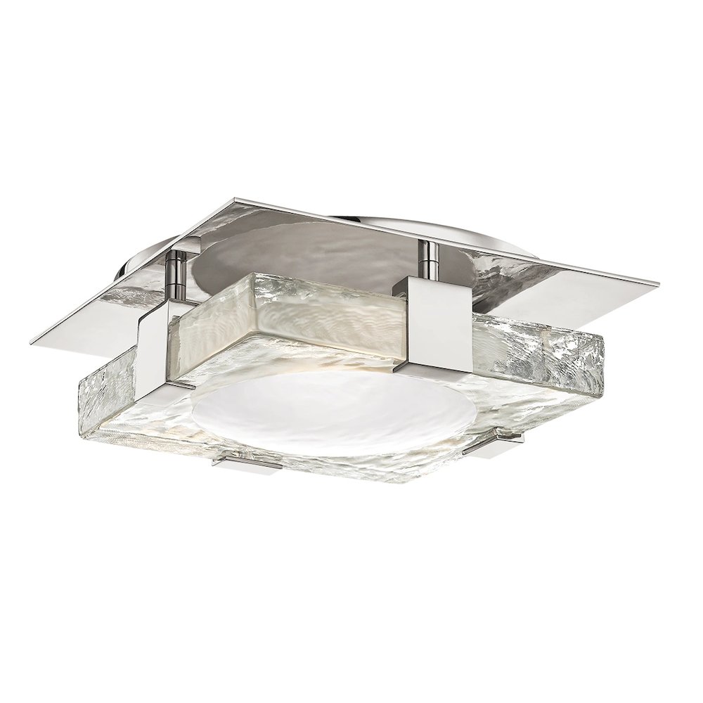 Bourne Semi-Flush In Polished Nickel Color. Picture 1