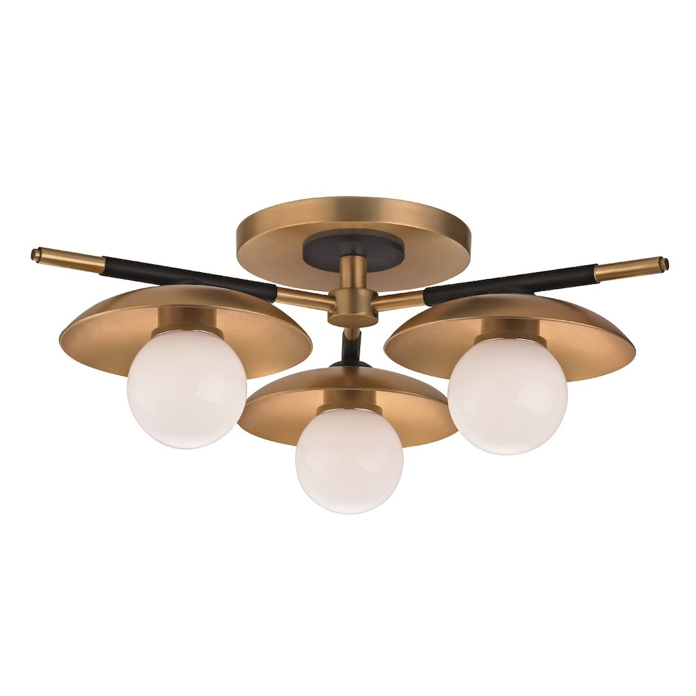 Julien Semi Flush In Aged Brass Color. Picture 1
