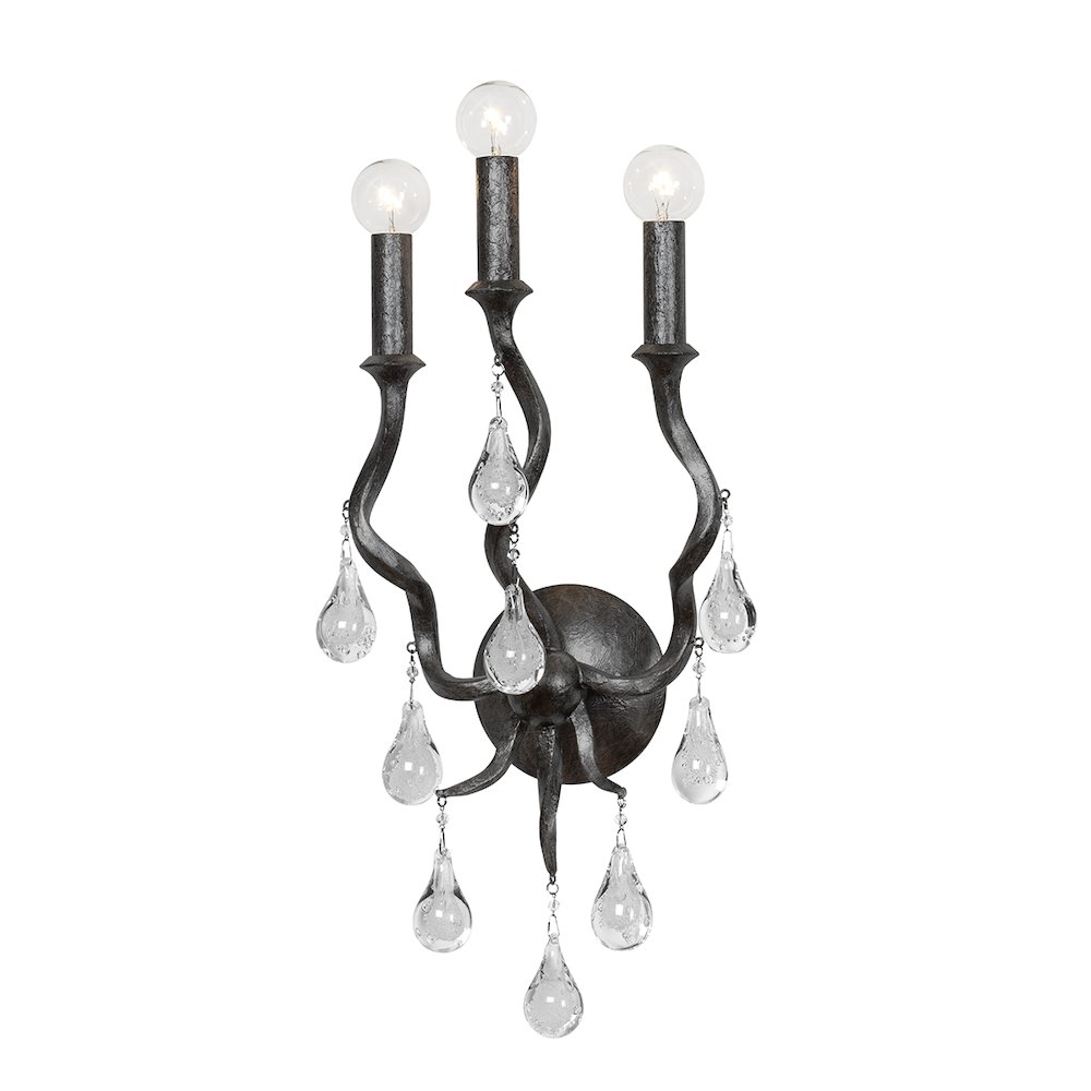 Aveline Wall Sconce, Black Silver Leaf. Picture 1
