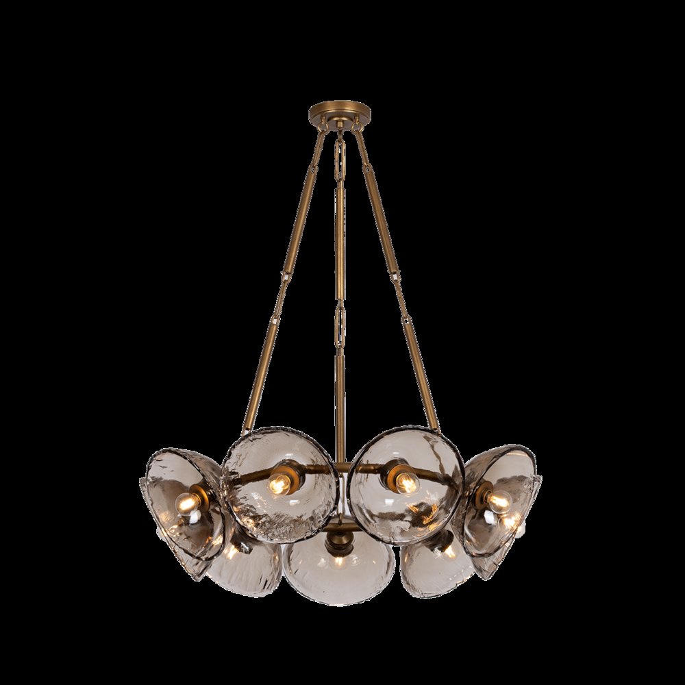 Diego Chandelier, Patina Gold Leaf. Picture 1